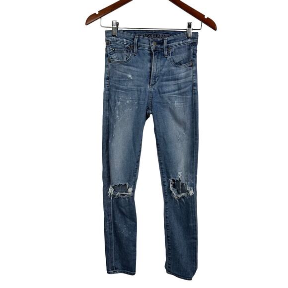 Citizens of Humanity Rocket High Rise Crop Skinny jeans in Distressed Fizzle 24 - Picture 5 of 16